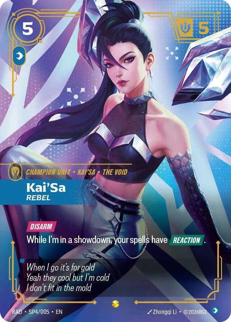 Image for Kai'Sa, Rebel (K/DA Special Art Card) (SP4/005) [Radiance] - Riftbound: League of Legends Trading Card Game