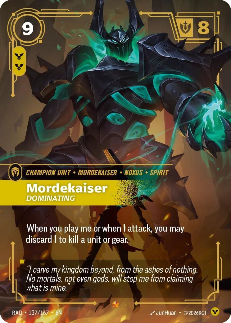Image for Mordekaiser, Dominating (137/167) [Radiance] - Riftbound: League of Legends Trading Card Game