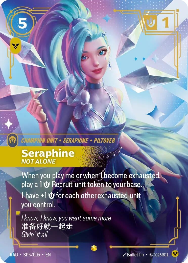 Image for Seraphine, Not Alone (K/DA Special Art Card) (SP5/005) [Radiance] - Riftbound: League of Legends Trading Card Game