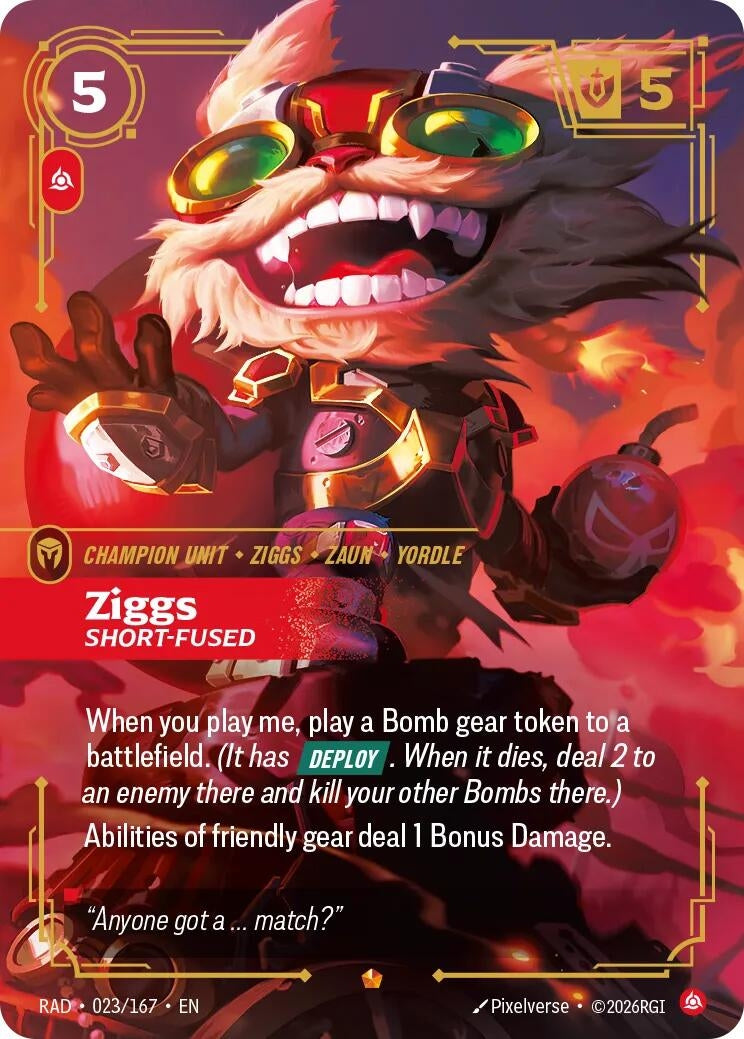 Image for Ziggs, Short-Fused (023/167) [Radiance] - Riftbound: League of Legends Trading Card Game