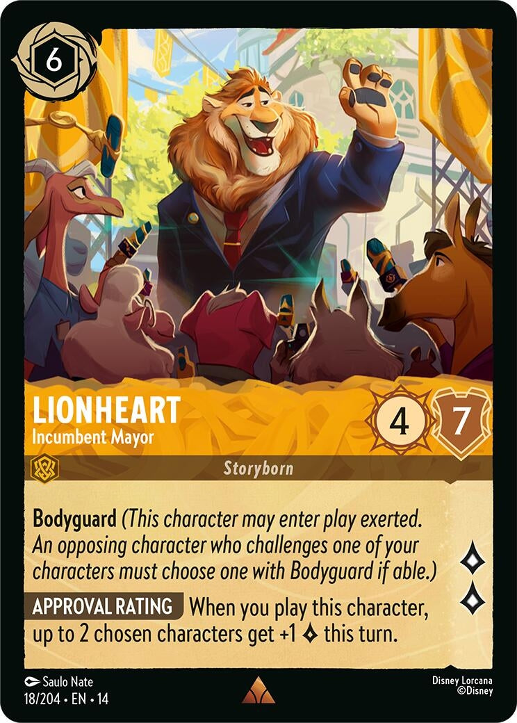 Image for Lionheart - Incumbent Mayor (18/204) [Hyperia City] - Disney Lorcana
