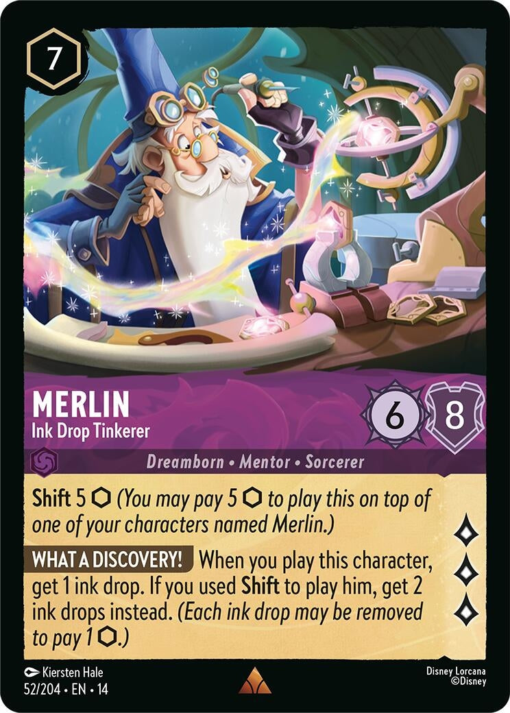 Image for Merlin - Ink Drop Tinkerer (52/204) [Hyperia City] - Disney Lorcana