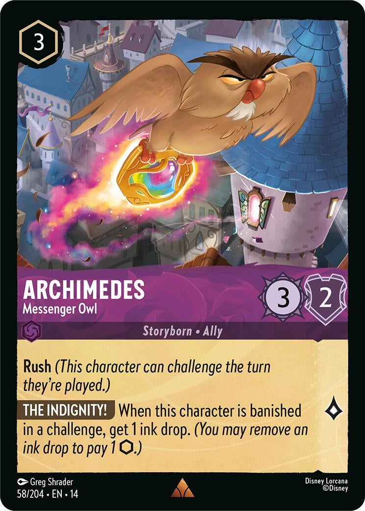 Image for Archimedes - Messenger Owl (58/204) [Hyperia City] - Disney Lorcana
