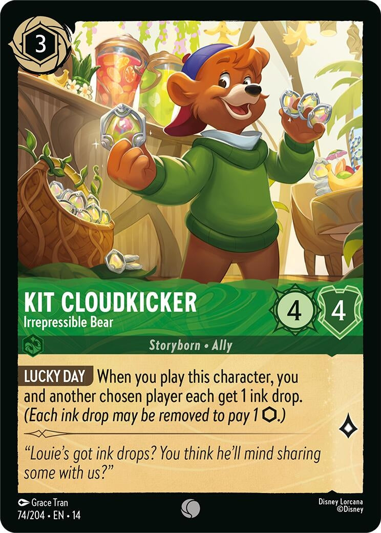 Image for Kit Cloudkicker - Irrepressible Bear (74/204) [Hyperia City] - Disney Lorcana
