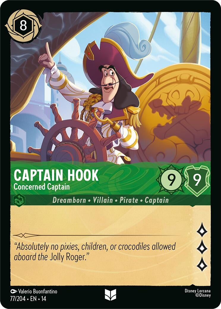 Image for Captain Hook - Concerned Captain (77/204) [Hyperia City] - Disney Lorcana