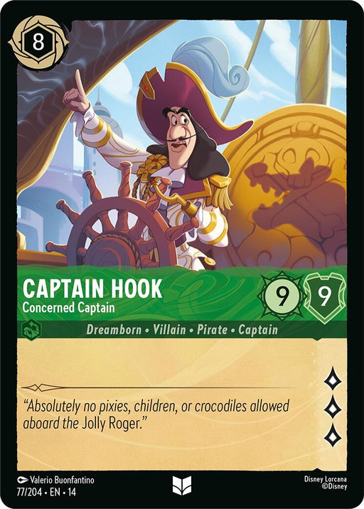 Image for Captain Hook - Concerned Captain (77/204) [Hyperia City] - Disney Lorcana