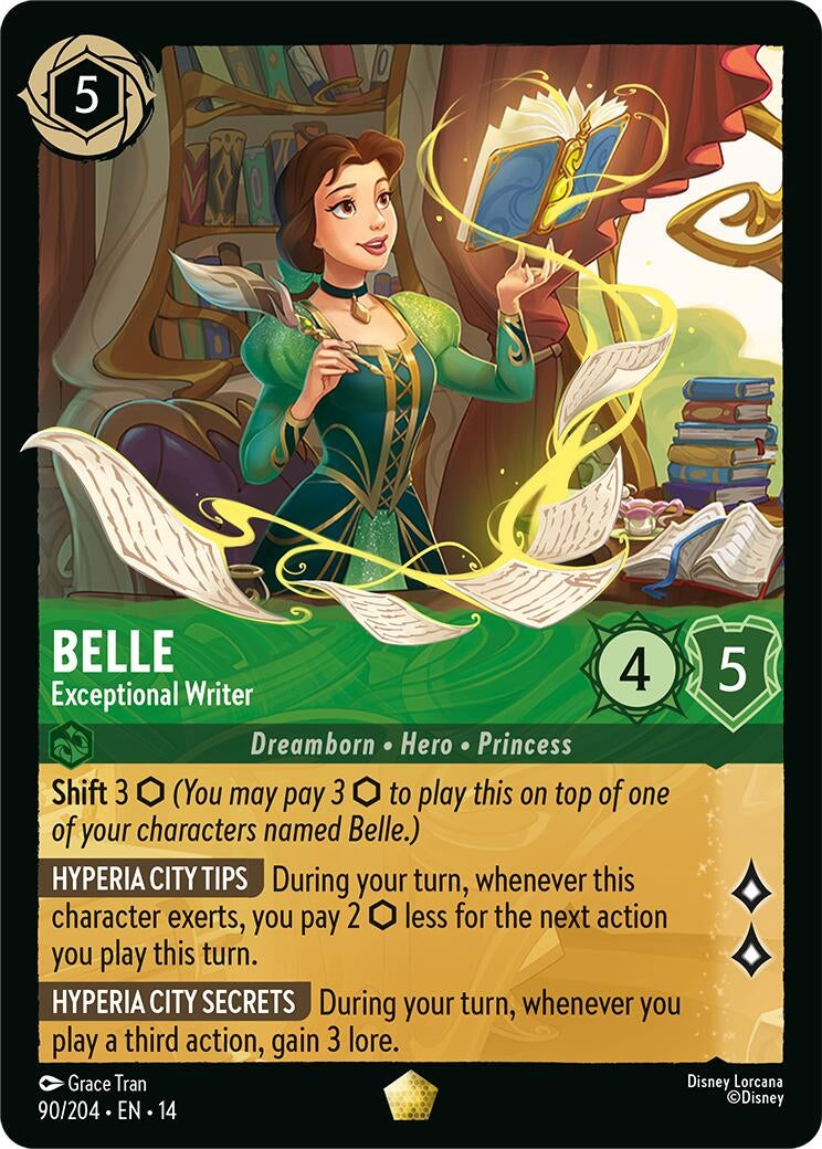 Image for Belle - Exceptional Writer (90/204) [Hyperia City] - Disney Lorcana