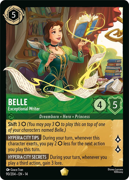 Image for Belle - Exceptional Writer (90/204) [Hyperia City] - Disney Lorcana