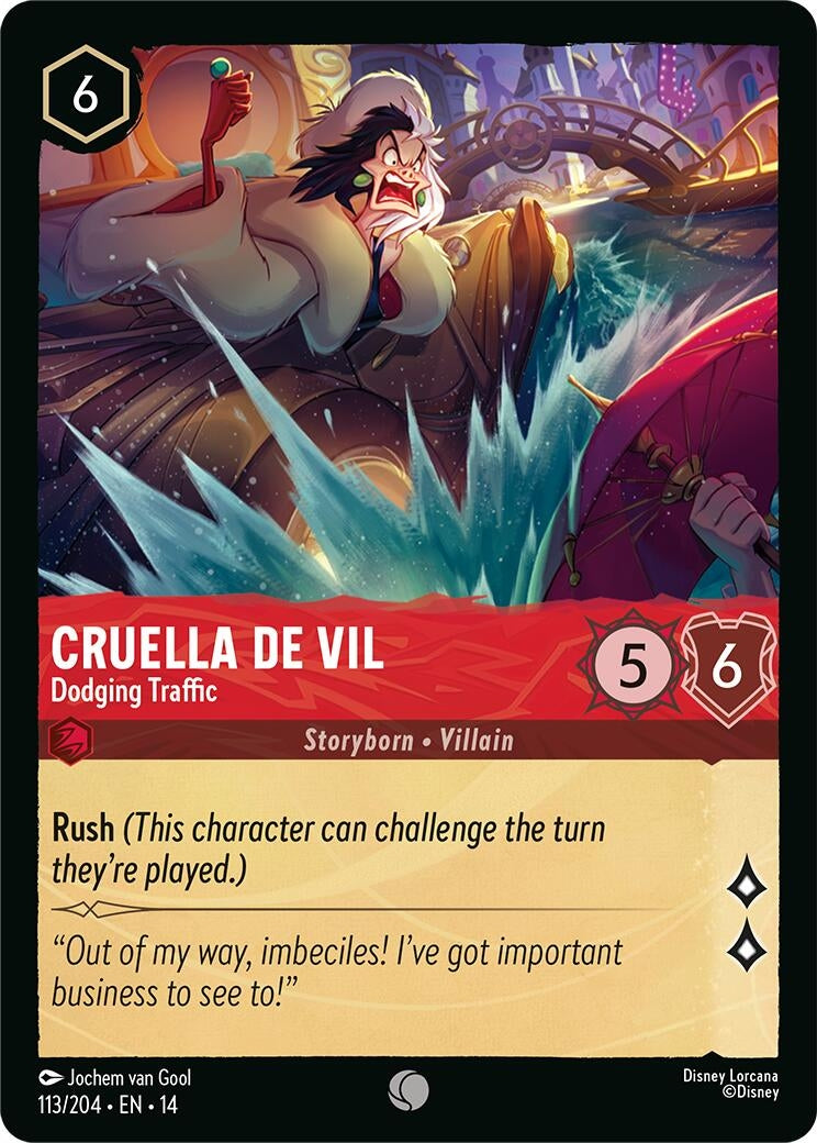 Image for Cruella De Vil - Dodging Traffic (113/204) [Hyperia City] - Disney Lorcana