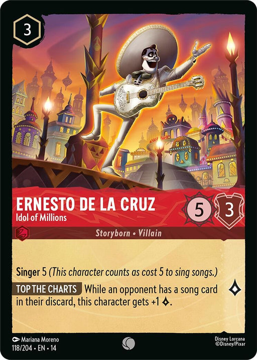 Image for Ernesto de la Cruz - Idol of Millions (118/204) [Hyperia City] - Disney Lorcana