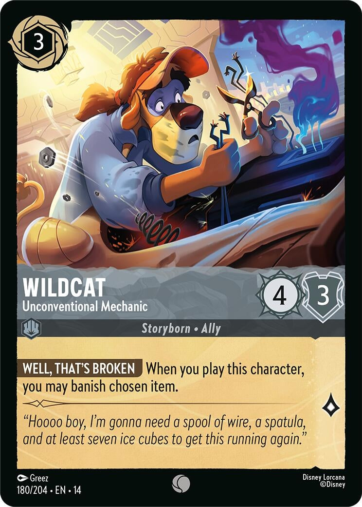 Image for Wildcat - Unconventional Mechanic (180/204) [Hyperia City] - Disney Lorcana