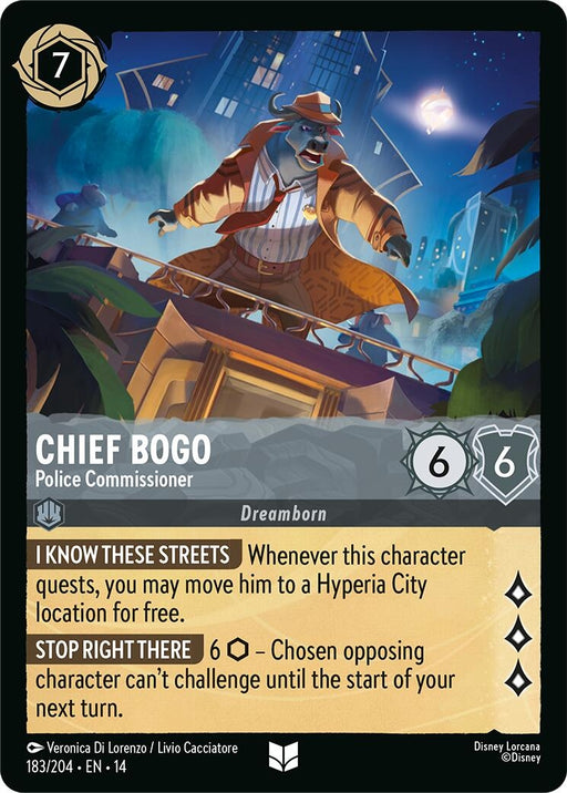 Image for Chief Bogo - Police Commissioner (183/204) [Hyperia City] - Disney Lorcana