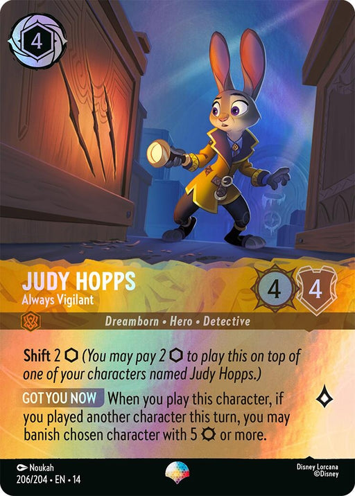 Image for Judy Hopps - Always Vigilant (Epic) (206/204) [Hyperia City] - Disney Lorcana