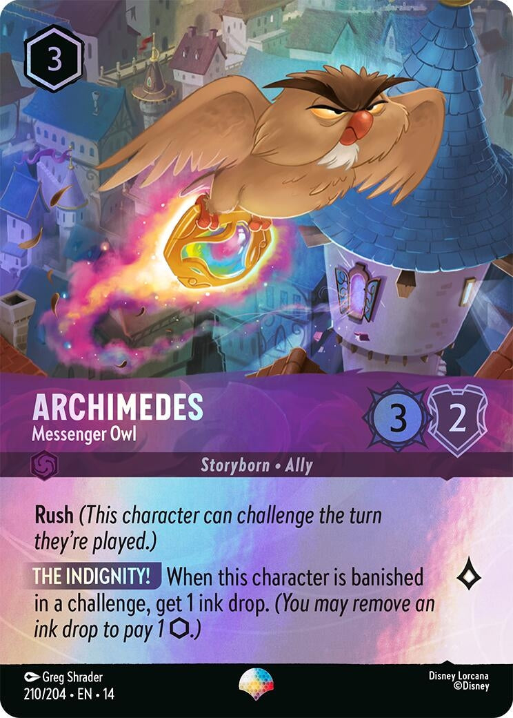Image for Archimedes - Messenger Owl (Epic) (210/204) [Hyperia City] - Disney Lorcana