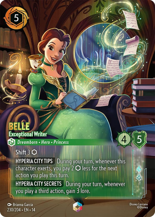 Image for Belle - Exceptional Writer (Enchanted) (230/204) [Hyperia City] - Disney Lorcana