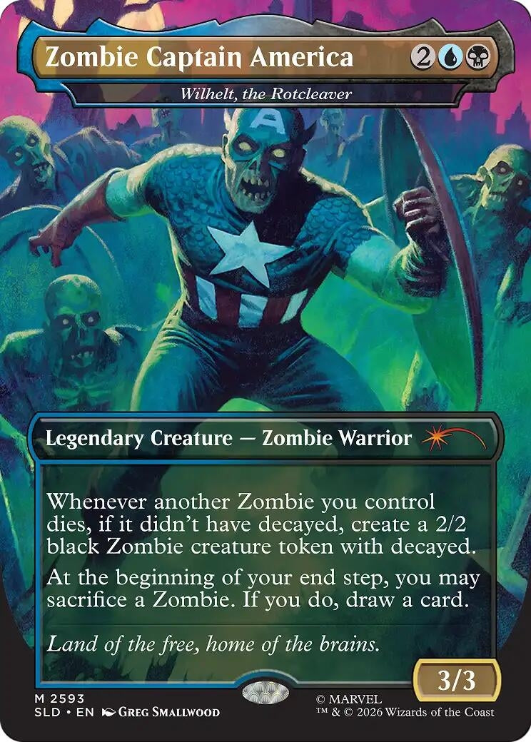 Image for Zombie Captain America - Wilhelt, the Rotcleaver (2593) [Secret Lair Drop Series] - Magic: The Gathering