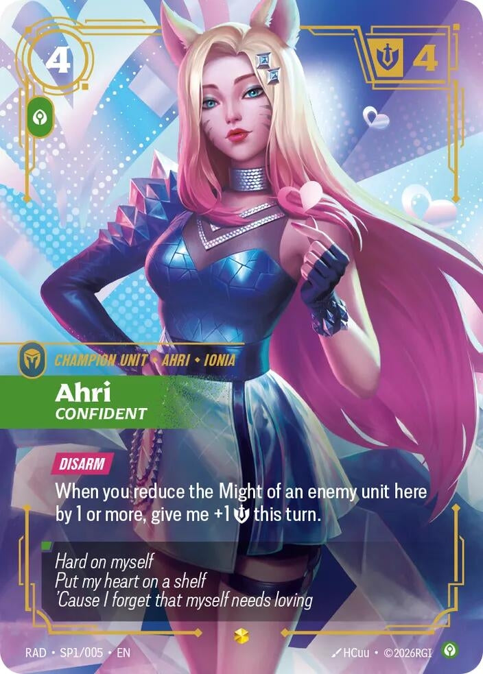 Image for Ahri, Confident (K/DA Special Art Card) (SP1/005) [Radiance] - Riftbound: League of Legends Trading Card Game