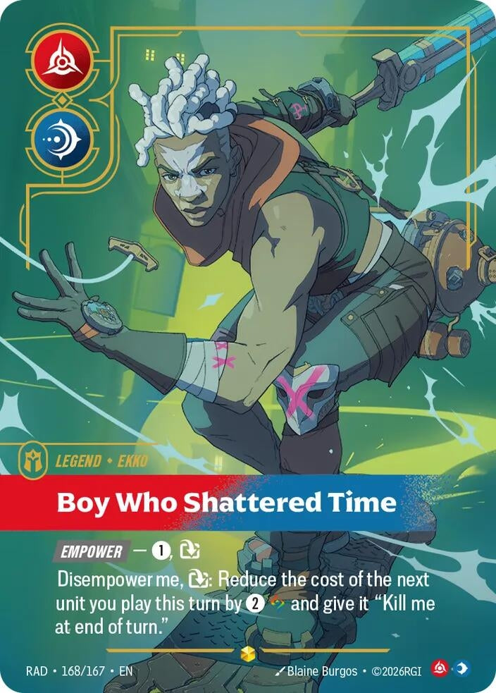 Image for Ekko, Boy Who Shattered Time (Overnumbered) (168/167) [Radiance] - Riftbound: League of Legends Trading Card Game