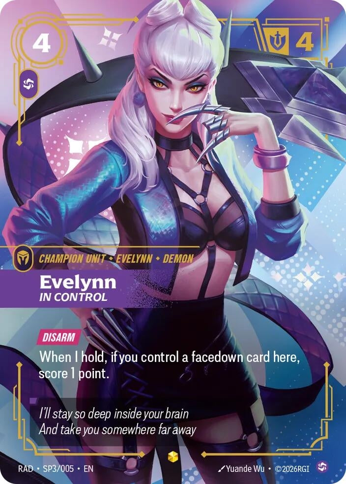 Image for Evelynn, In Control (K/DA Special Art Card) (SP3/005) [Radiance] - Riftbound: League of Legends Trading Card Game