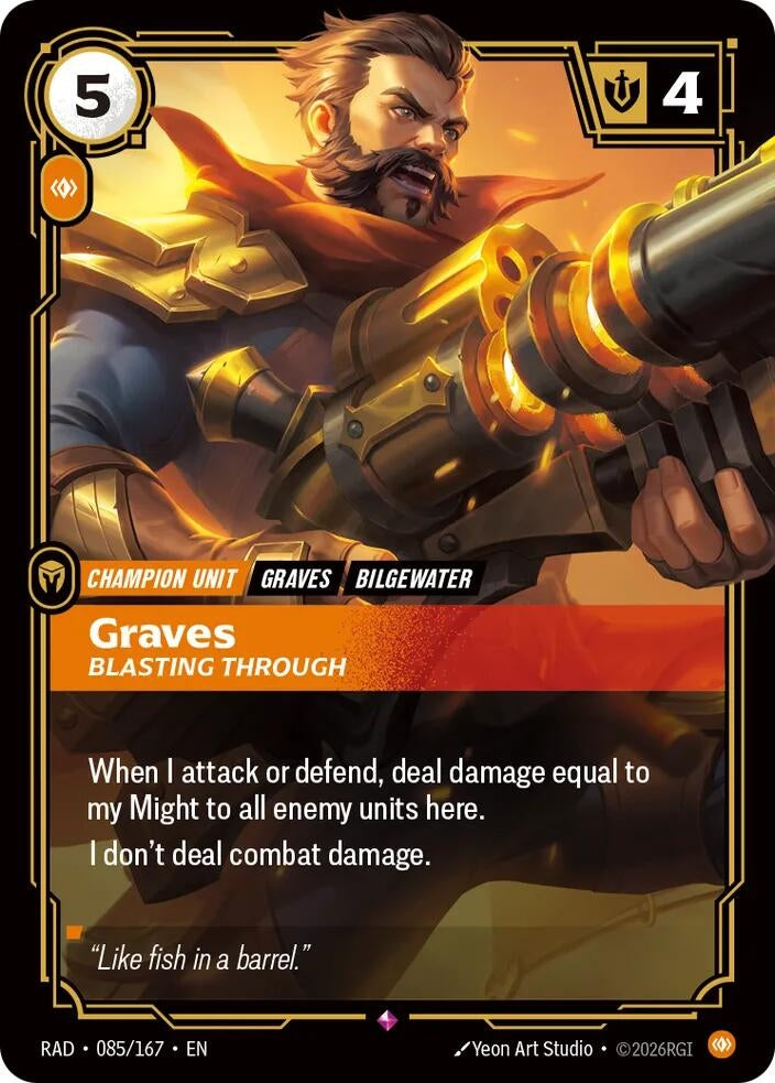 Image for Graves, Blasting Through (085/167) [Radiance] - Riftbound: League of Legends Trading Card Game