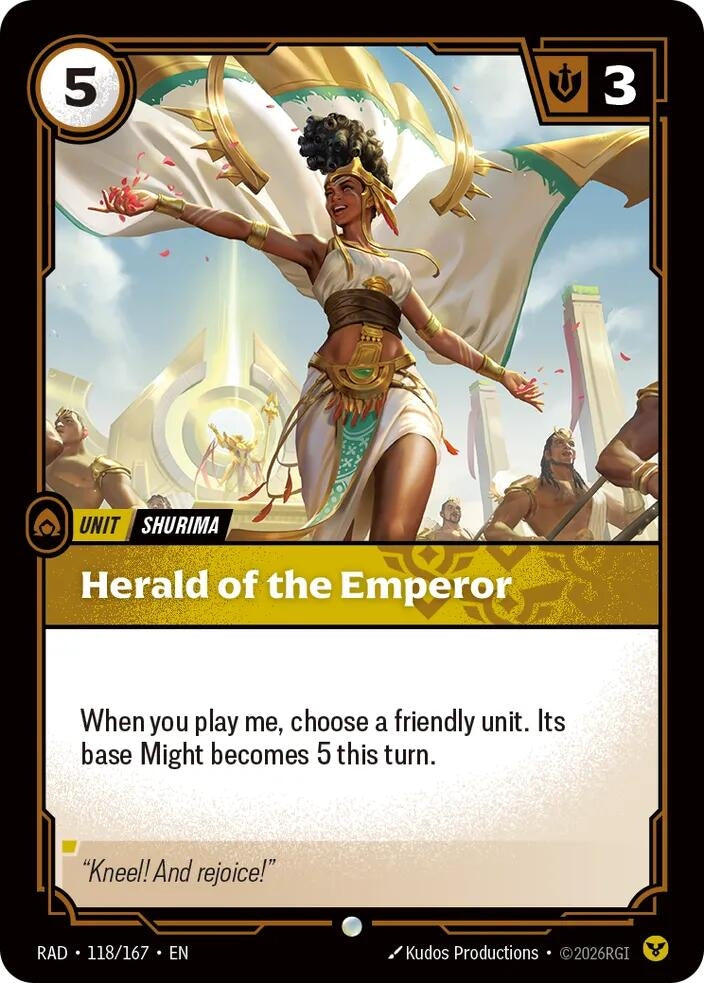 Image for Herald of the Emperor (118/167) [Radiance] - Riftbound: League of Legends Trading Card Game