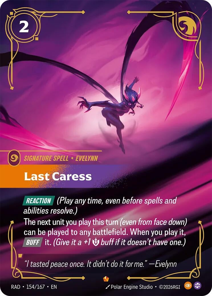 Image for Last Caress (154/167) [Radiance] - Riftbound: League of Legends Trading Card Game