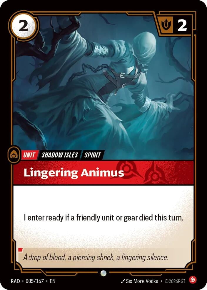 Image for Lingering Animus (005/167) [Radiance] - Riftbound: League of Legends Trading Card Game