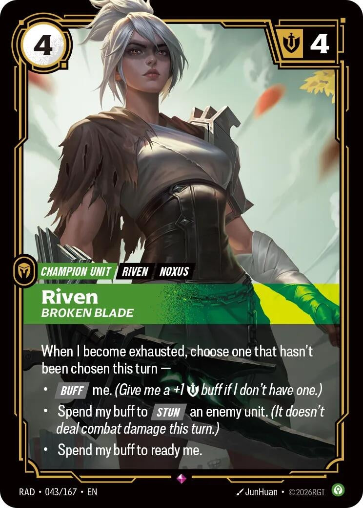 Image for Riven, Broken Blade (043/167) [Radiance] - Riftbound: League of Legends Trading Card Game
