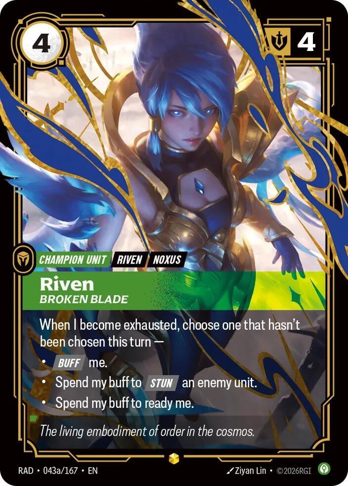 Image for Riven, Broken Blade (Alternate Art) (043a/167) [Radiance] - Riftbound: League of Legends Trading Card Game