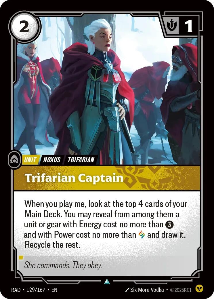 Image for Trifarian Captain (129/167) [Radiance] - Riftbound: League of Legends Trading Card Game
