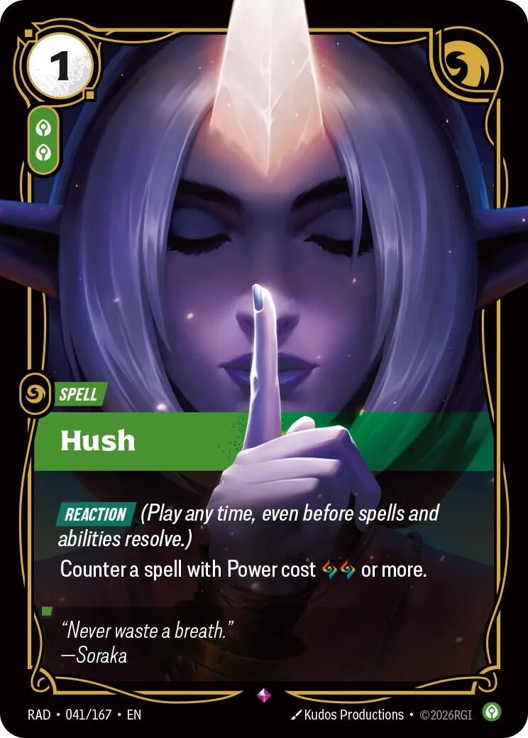Image for Hush (041/167) [Radiance] - Riftbound: League of Legends Trading Card Game