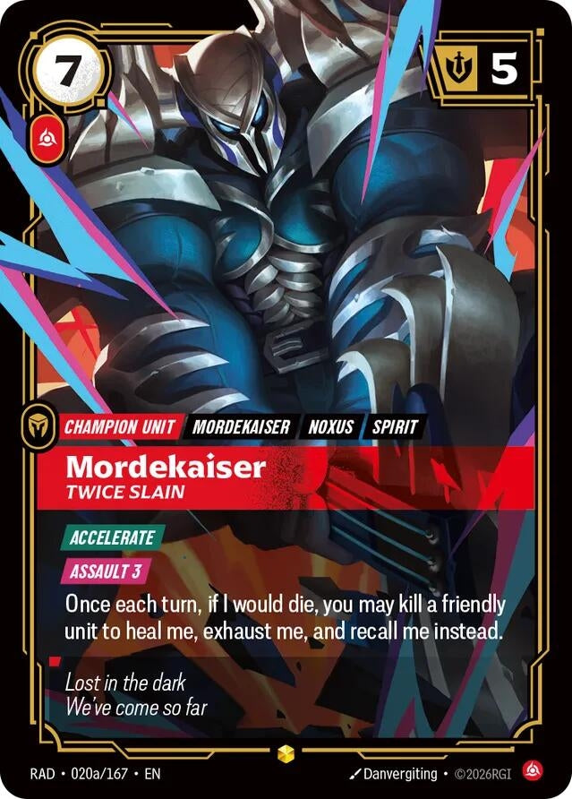 Image for Mordekaiser, Twice Slain (Alternate Art) (020a/167) [Radiance] - Riftbound: League of Legends Trading Card Game