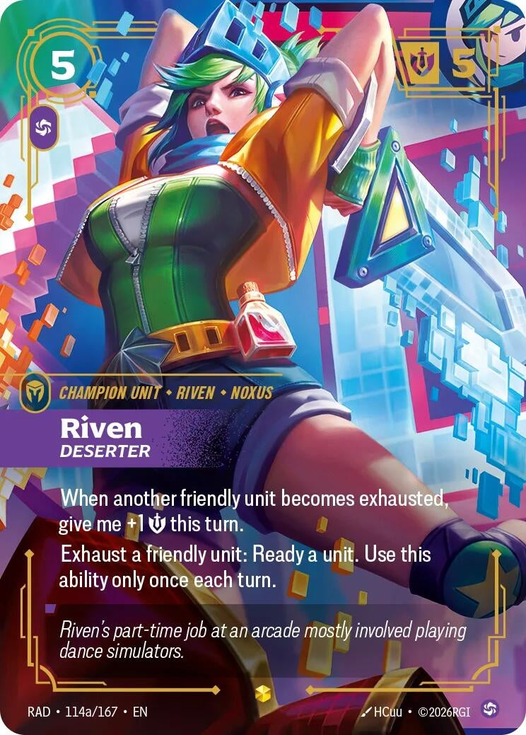 Image for Riven, Deserter (Alternate Art) (114a/167) [Radiance] - Riftbound: League of Legends Trading Card Game