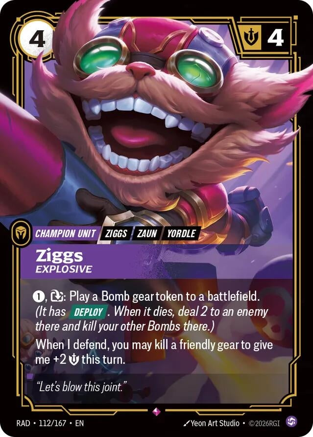Image for Ziggs, Explosive (112/167) [Radiance] - Riftbound: League of Legends Trading Card Game