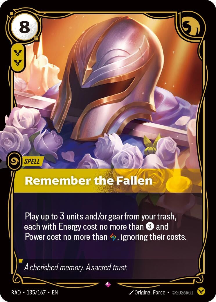 Image for Remember the Fallen (135/167) [Radiance] - Riftbound: League of Legends Trading Card Game