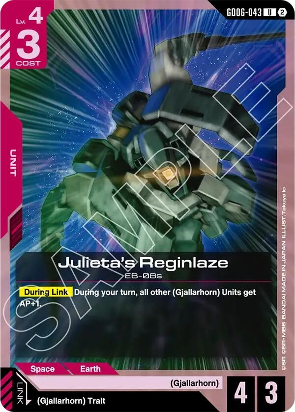 Image for Julieta's Reginlaze (GD06-043) [Stardust Trails] - Gundam Card Game