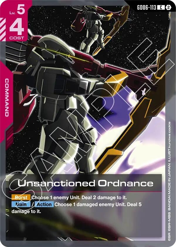Image for Unsanctioned Ordnance (GD06-113) [Stardust Trails] - Gundam Card Game