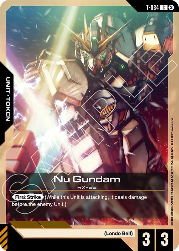 Image for Nu Gundam (T-034) Token (T-034) [Stardust Trails] - Gundam Card Game