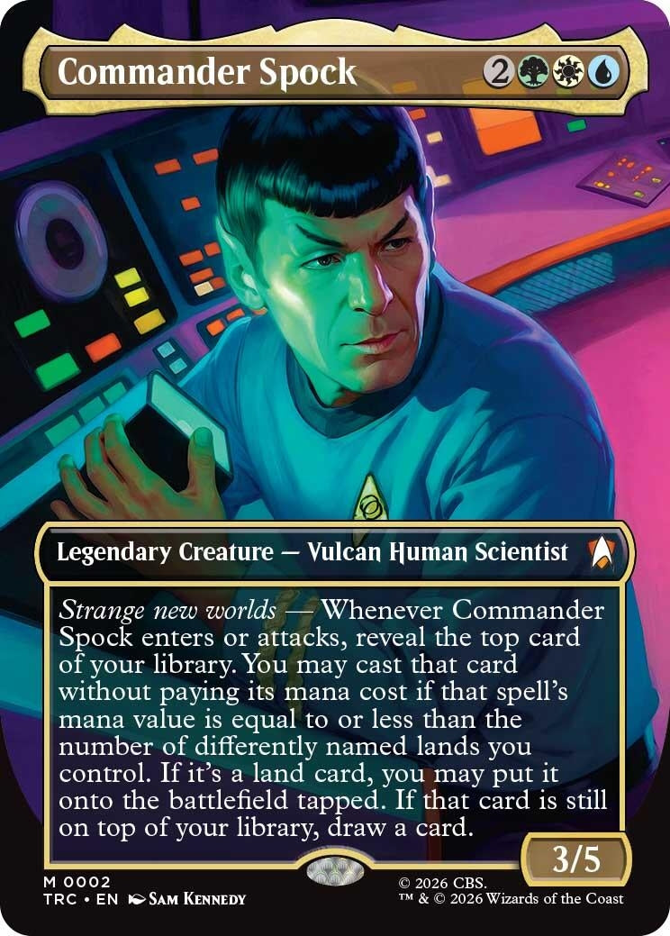 Image for Commander Spock (Borderless) (2) [Commander: Star Trek] - Magic: The Gathering