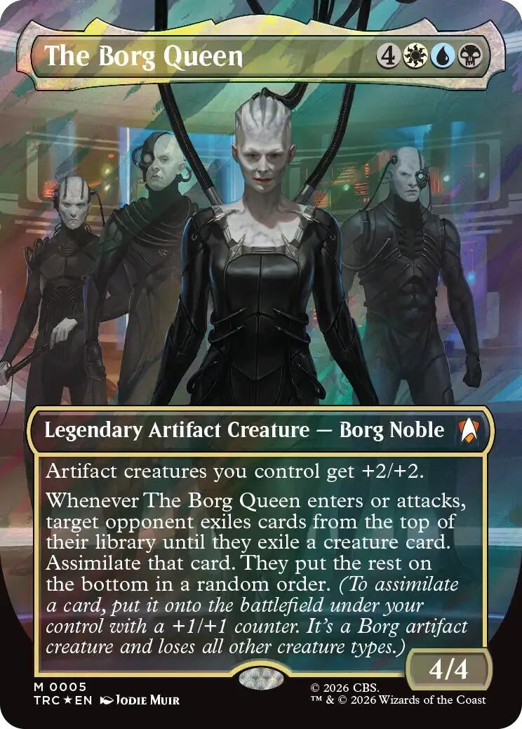 Image for The Borg Queen (Borderless) (Surge Foil) (5) [Commander: Star Trek] - Magic: The Gathering