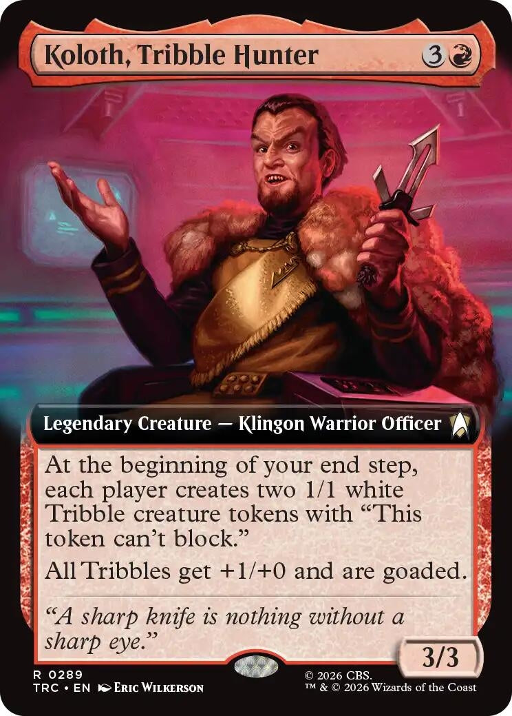 Image for Koloth, Tribble Hunter (Extended Art) (289) [Commander: Star Trek] - Magic: The Gathering