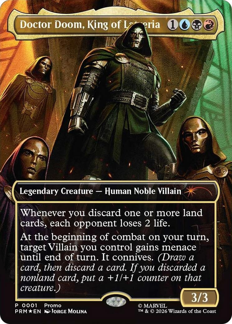 Image for Doctor Doom, King of Latveria (Borderless) (0001) (1) [Unique and Miscellaneous Promos] - Magic: The Gathering