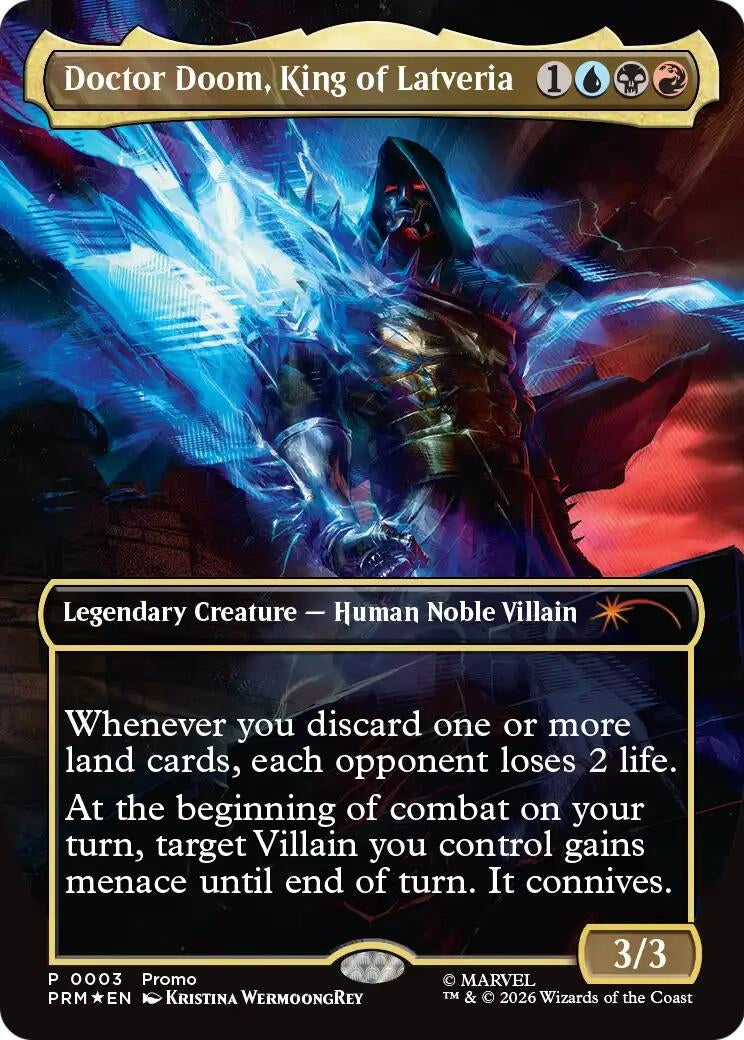 Image for Doctor Doom, King of Latveria (Borderless) (0003) (3) [Unique and Miscellaneous Promos] - Magic: The Gathering