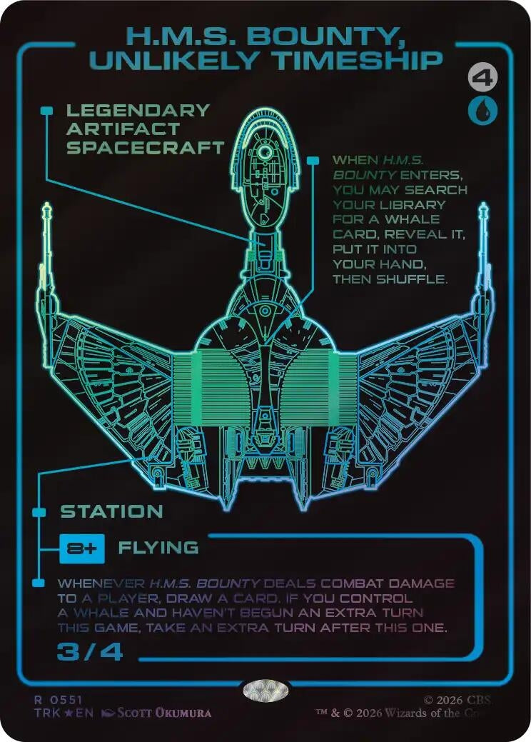 Image for H.M.S. Bounty, Unlikely Timeship (Showcase) (Surge Foil) (551) [Star Trek] - Magic: The Gathering