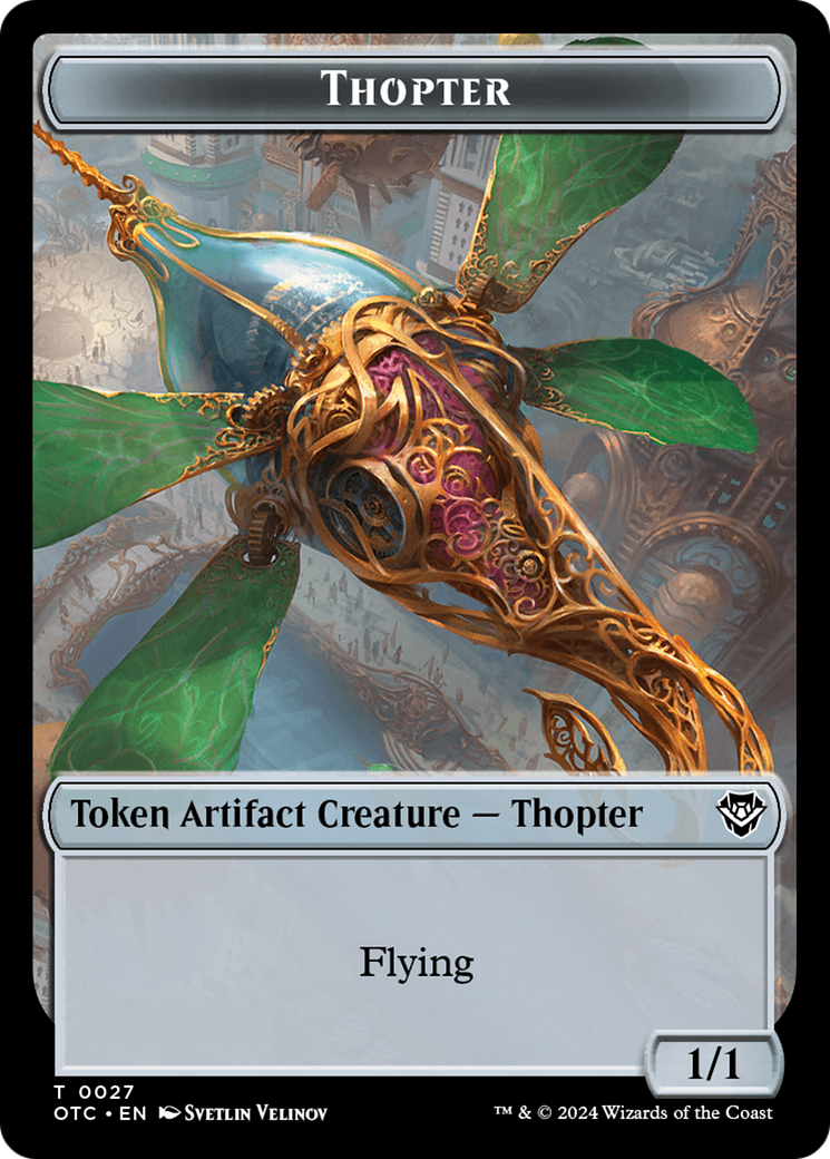 Thopter // Manifest Double-Sided Token (27 // 28) [Commander: Outlaws of Thunder Junction]