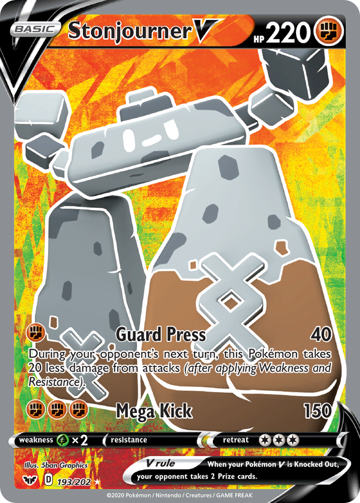 Stonjourner V (Full Art) (193/202) [SWSH01: Sword & Shield Base Set]