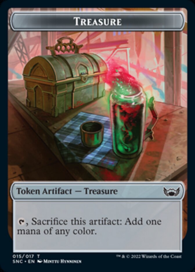Treasure (015) // Spirit Double-Sided Token (15 // 3) [Streets of New Capenna]