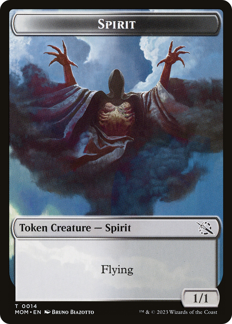Monk // Spirit (0014) Double-Sided Token (1 // 14) [March of the Machine]
