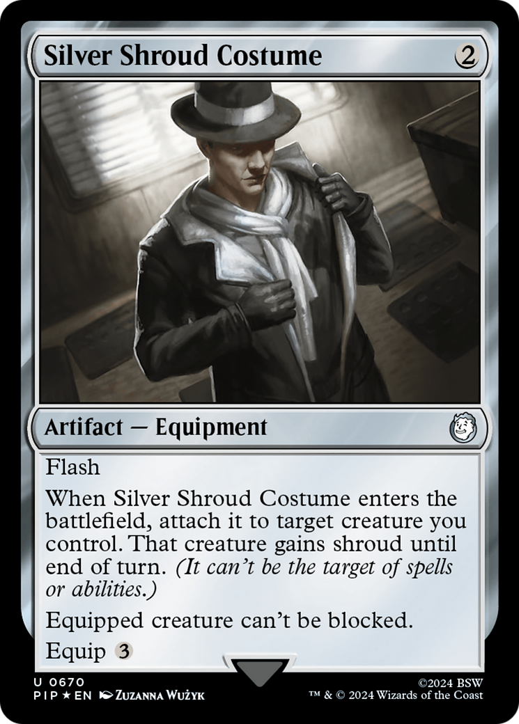 Silver Shroud Costume (Surge Foil) (670) [Universes Beyond: Fallout]