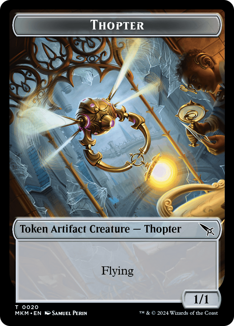 Thopter (0020) // Human Double-Sided Token (20 // 2) [Murders at Karlov Manor]